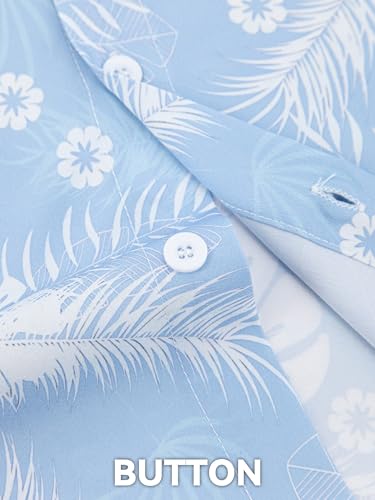 Image of Yoimira Hawaiian Shirts for Men, Print Mens Casual Short Sleeve Button Down Shirts Floral Aloha Beach Shirt