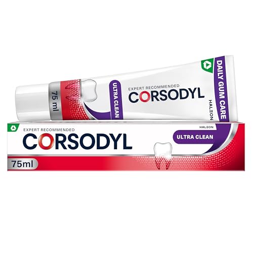 Corsodyl Toothpaste Ultra Clean, Daily Gum Care, Help Stop and Prevent Bleeding Gums, 75ml