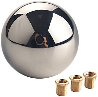 DEWHEL Universal Aluminum Automotive Motorsport Fantasy Manual Stick Shift Knob Gear Stick Shift Head Gear Polish Chrome for Honda Mazda Subaru Toyota Mitsubishi Nissan Chrysler Jeep Wrangler etc