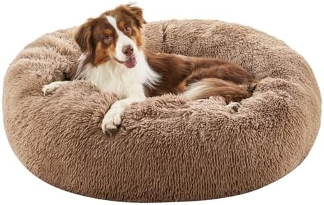 Calming Dog Bed for Medium Dogs, Donut Cuddler Cat Bed, Anxiety R...