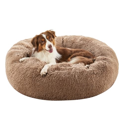 inspaws Calming Dog Bed for Medium Dogs, Donut Cuddler Cat Bed, A...