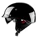 Produktbild Brain-Cap Halbschale Jet-Helm Motorrad-Helm, Motorrad Half Helm Mit Drop Visier Für Cruiser Chopper Biker Lucky Skull, DOT Zertifizierungvintage Motorrad Erwachsene Halbhelm E,XL=61~62cm