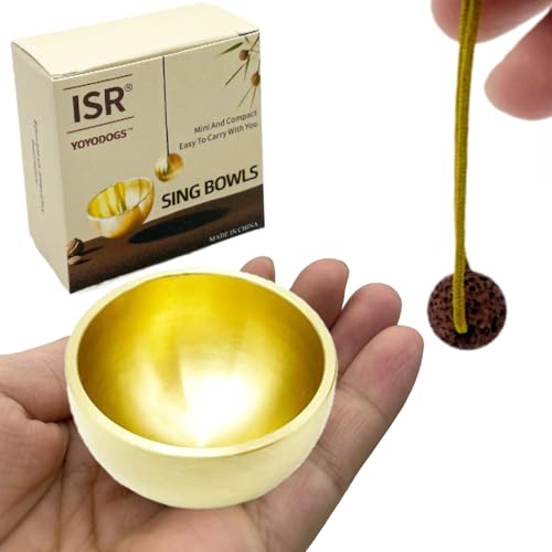 YOYODOGS Mini Singing Bowls Set,Portable Sound Bowl Brass Handcrafted For Yoga,Meditation And Mindfulness,Chakra Healing Relaxation Gifts For Men,Women