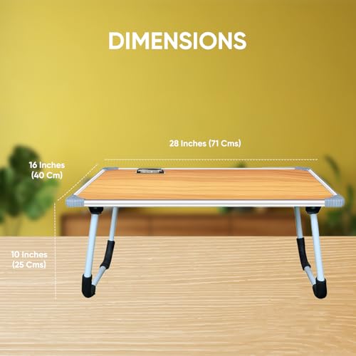 Image of YAJNAS Multipurpose Whiteboard & Laptop Table | Portable Study & Lap Desk for Bed with Laptop Support | Foldable Lap Bed Table, Ideal for Home & Office Presentation - (15 x 26, Wodoen Texture)