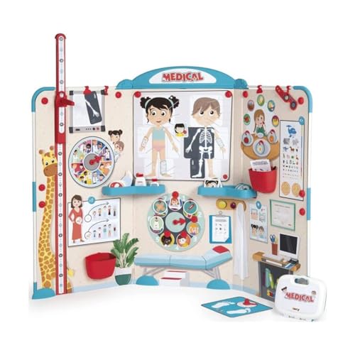 Smoby - Cabinet Médical - Jouet d'Imitation pour Enfant - Triptyque Pliable - Jouer au Docteur - Nombreux Accessoires Médicaux Inclus - A Partir de 3 Ans - Fabrication Française