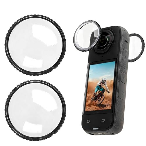 Protezioni Lenti Premium per Insta360 X4, Kit Protezione Obiettivo, Antigraffio e Impermeabile, Accessori Fotocamera Sportiva, Alta Trasparenza e Montaggio Facile, Compatibile con Insta 360 X4