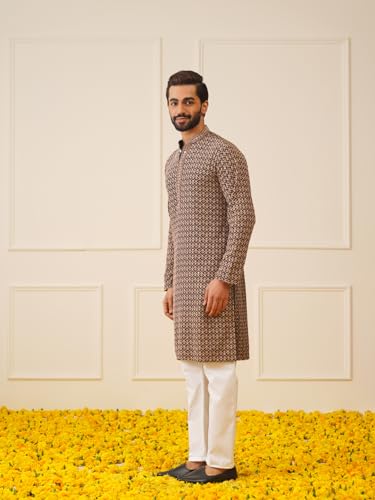 Image of Jompers Men's Cotton Embroidered Regular Kurta Sets