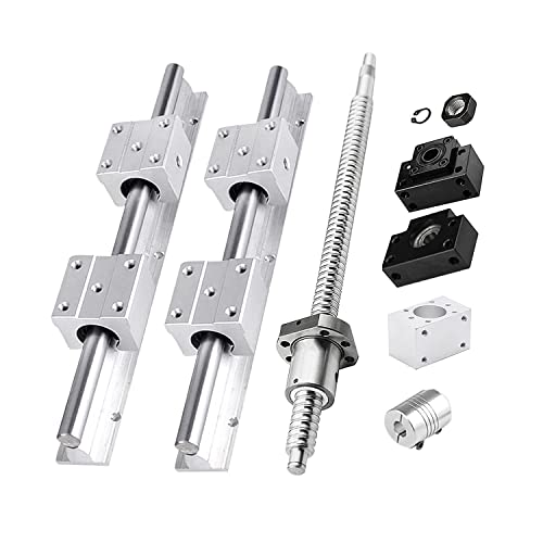 CNCMANS Kugelumlaufspindel SFU1204-300mm BK10 BF10 Kit mit 2 Stück SBR12-300mm Linearschiene mit 4 Stück SBR12UU Gleitblock, Horizontale Führungsschiene für Automatisierungsmaschinen Cover