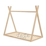  Cama Infantil Montessori, Tipi - Teepee de Madera para niño y niña (estructura y somier)