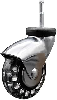 Service Caster - Bright Chrome Hooded 3 Inch Swivel Polyurethane Caster and 5/16 Grip Neck Stem - 120 lbs./Caster - Socket Included