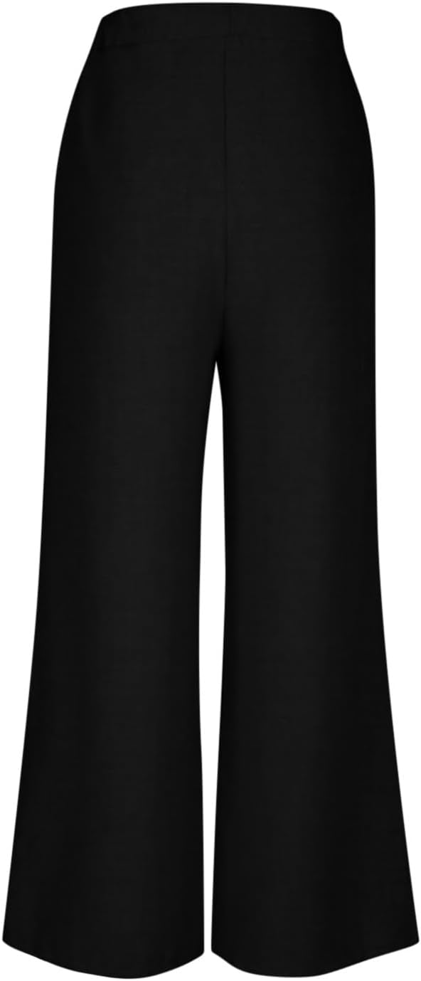 Summer Outfits for Women Trendy Cotton Linen Set High Low Asymmetrical Irregular Hem Half Sleeve Tops Wide Leg Pants