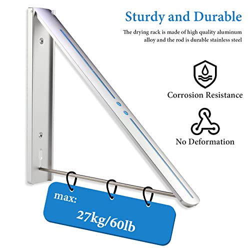Vmvn Clothes Drying Rack,Laundry Drying Rack Clothing Foldable,Clothes Hanging Organizer Hanger Rack,Wall Mounted Retractable Space Saving Dryer Rack #TOP3