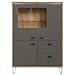 Produktbild trendteam smart living - Hochschrank Schrank - Wohnzimmer - Blanshe - Aufbaumaß (BxHxT) 98 x 138 x 42 cm - Farbe Eiche Navarra mit Filz Dunkel Grau - 2122864C9