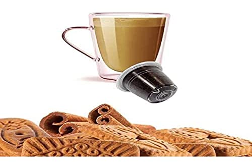 Kickkick Cápsulas Compatibles Nespresso Galleta de Canela (50 UN) MADE IN ITALY café soluble aromatizado fabricado en Italia para cafetera Nespresso