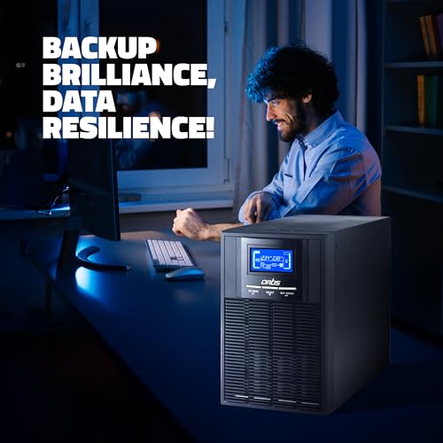 Image of Artis 1KVA Online High Frequency Pure Sine Wave UPS. 2x9Ah Built in Batteries (BIB), LCD Display, Overload Protection(OVPD). 3 Output sockets. Generator Compatible. BIS Certified Online UPS