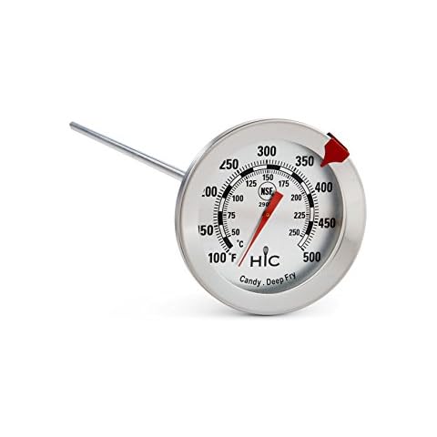 HIC Kitchen 29003, Edelstahlstiel Bratenthermometer für Frittiere, Süßigkeiten, Gelee, großes gut ablesbares Gesicht Cover