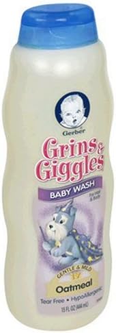 Gerber Grins & Giggles Baby Wash for Hair & Body, Oatmeal, 15 fl oz (444 ml)