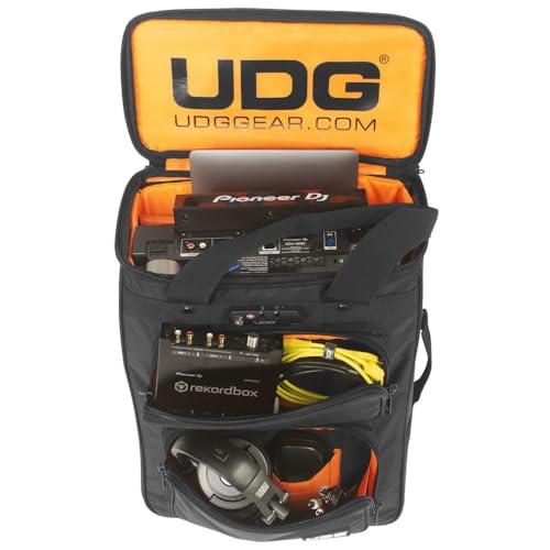 UDG Ultimate Producer Sac à dos à roulettes noir et orange pour matériel DJ