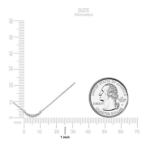 Small Curved Bar Diamond Pendant Necklace For Women In 10K White Gold 1/20Ct (I-J, I3), 17 Inch, By Keepsake #TOP2