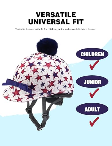 Funda para casco ecuestre contra arañazos con estampado de estrellas clásicas de lazo 4