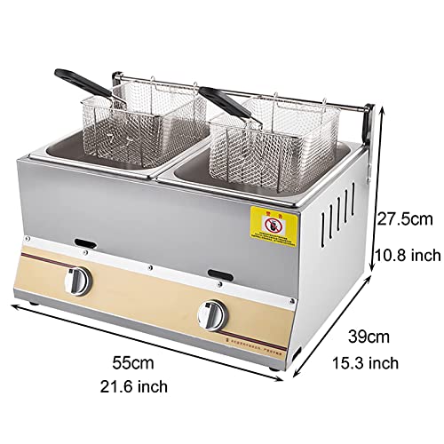 Kommerzielle Gas-Fritteuse mit Korb, professionelle Arbeitsplatten-Fritteuse, leicht zu reinigen, für Zuhause, Bäckerei, Restaurant, Café, Küche – Bild 3