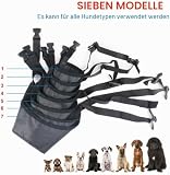 Amacoam Hund Maulkorb Nylon 7 Stück Einstellbare Atmungsaktive Sicherheit für Kleine, Mittlere und Große Hunde - Anti-Biss, Bellen, Kauen Schutz, Schwarz