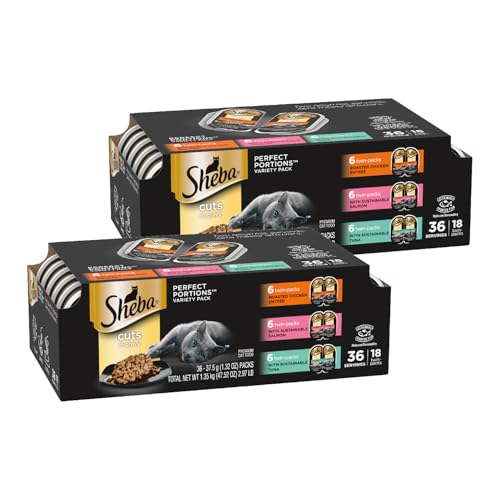 Sheba Perfect Portions Wet Cat Food Cuts in Gravy Variety Pack, R...