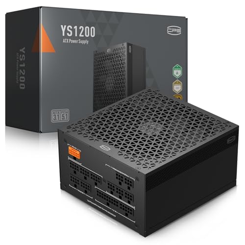 PCCOOLER CPS YS1200 Zasilacz, 1200 W z certyfikatem 80 plus Gold, w pełni modułowy zasilacz do gier PCIe 5.1 i ATX 3.1, szeroka kompatybilność, wentylator FDB 135 mm