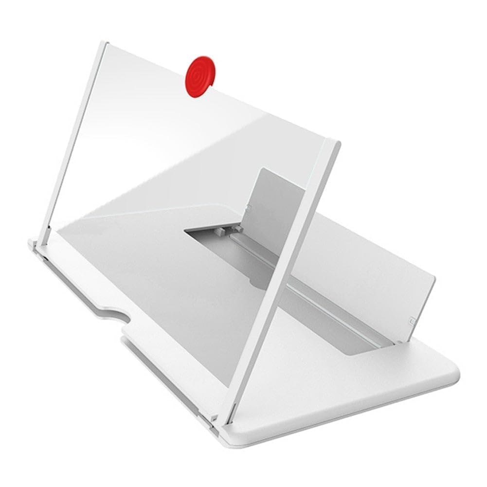 Drumstone (𝟏𝟓 𝐘𝐞𝐚𝐫𝐬 𝐖𝐚𝐫𝐫𝐚𝐧𝐭𝐲) 3D HD Mobile Screen Magnifier 12 Inch – Foldable Video Amplifier & Smartphone Stand Bracket for Comfortable Viewing Experience (White)-image-20