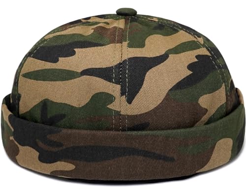 Image of Dome Brimless Hats for Women Men Beanie Docker Cap Sailor Skull Cap