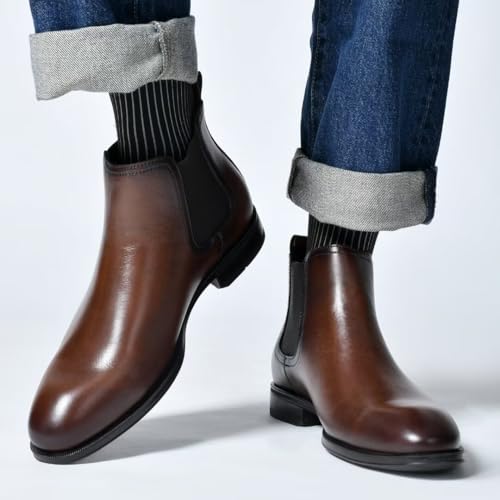 Image of Arkbird Men's Dress Boots Genuine Leather Ankle Boot for Men Classic Casual Oxford Style Footwear