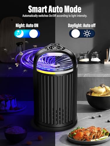 Image of Fly Trap Indoor - Fruit Fly Traps for Indoors, Gnat Traps for House Indoor with 3-in-1 Multi-Insect Catching + UV&Blue Light + Fan Suction, Ideal for Garage /Kitchen /Patio /Plant Pots, 10 Refills, Black