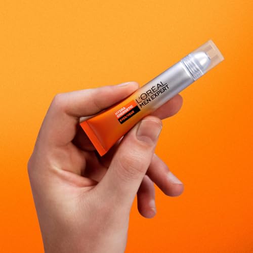 L'Oréal Men Expert - Roll-On Anti-Cernes & Anti-Poches pour Homme - Hydrate & illumine - Concentré en Vitamine C & Caféine - Usage Quotidien - Hydra Energetic - 10 ml