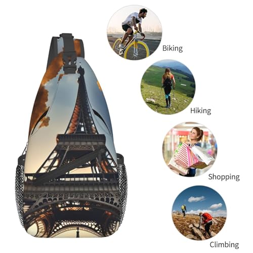 Mochila cruzada con diseño Torre Eiffel para adultos miniatura 6