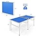 Goplus Foldable Ping Pong Table, 100% Preassembled, Portable Table Tennis Table Game Set with Net, 2 Table Tennis Paddles and Ping Pong Balls for Indoor Outdoor Use (Blue-60'')
