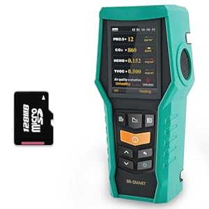 Smart Air Quality Monitor Indoor 12-in-1 CO2 Meter Dust PM1.0 PM2.5 PM10 Particles TVOC Detector HCHO Tester with Data Logger for Home AQI Test (128S)
