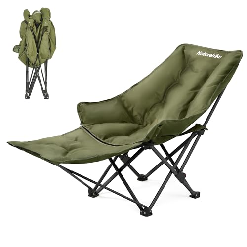 Naturehike Seastar Silla Plegable para Camping con Reposapiés Desmontable, Acolchada, Verde miniatura 1