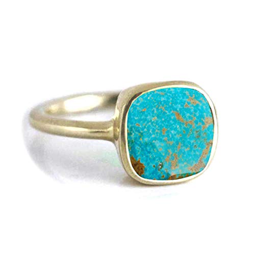 Bague argent 925 turquoise naturelle coussin pour en finir avec les bijoux ternes et allergiques