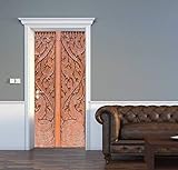 3D Door Decal Carving Pattern with The Dragon Symbol in The Traditional Thai Style Door Stickers Removable Adhesive PVC Door Wall Mural Door Wallpaper Door Art for Home Decor 30.3' W x 78.7' H