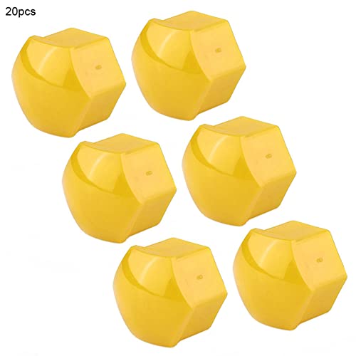Image of Car Wheel Nut Covers, 20PCS 19mm Screw Caps Hub Bolt Protection for Auto Rims, High Quality Nylon PA66, Anti-Rust & Decorative, Easy to Install (Yellow)