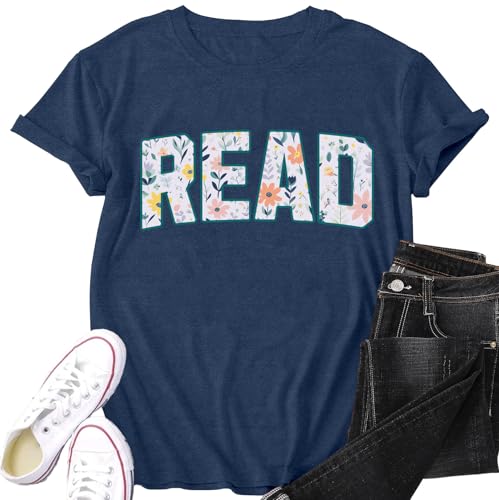 Womens Reading Shirts Read T-Shirts Teacher Reader Book Lover Tee Tops