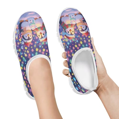 Christmas Theme Pattern Soft Stretch Slip-Resistant Shoes Low-Cut Breathable Quick-Dry Sneakers for Boys and Girls Lightweight3