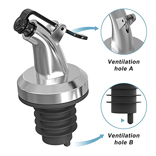 4Pcs Olive Oil Pour Spouts, Oil Vinegar Wine Dispenser With Leakproof Nozzle, Oil Bottle Stopper Liquor Pourer Dispenser With Cleaning Brush Kitchen Tools #TOP5