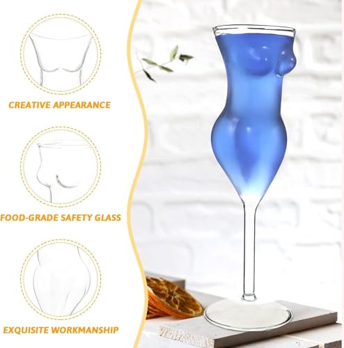Image of Lady Shaped Wine Glass Set | Femme Figure Cocktail Glass Set - Bold & Sexy Designer Glassware 180 ml Set of (2)