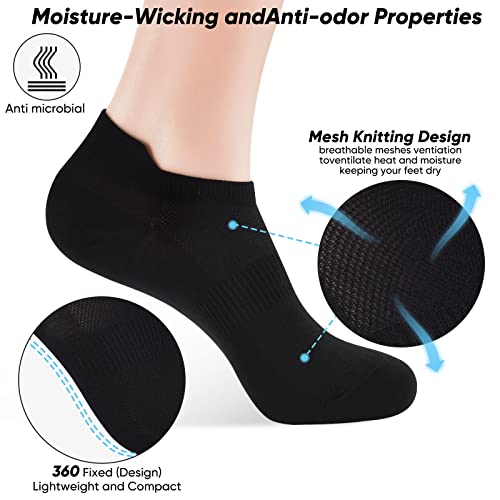 ATBITER Ankle Socks Womens and Men Thin Athletic Running Low Cut No Show Socks With Heel Tab 6-10 Pairs