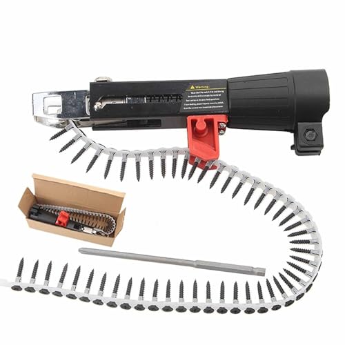 InduRelia Automatic Chain Nail Gun Screwdriver Bit, for Electric Drill, 48MM Drywall Screw Gun Attachment with Auto Feed, for Fast Drywall, Woodwork, Partition Board Installation