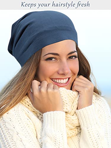 Satinior satijnen gevoerde slaapmuts (3 stuks) slouchy beanie slaapmuts voor vrouwen. - Image 4