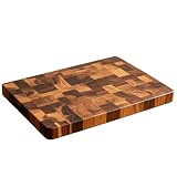 Tabla de Cortar Pequeña de Madera de Acacia, Tabla de Cocina Compacta con Ranura Profunda, Antideslizante, Asas Integradas, Ideal para Cocina, Oficina, Picnic, 28 x 18 x 1.2 cm
