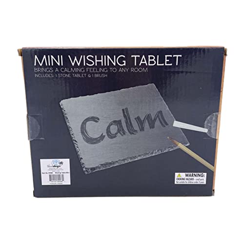 Island Dogs Mini 6\" x 8\"Wishing Tablet Buddha Board - Bring a Calming Feeling to Any Room with Water Painting for Relaxation - Includes 1 Stone Tablet and 1 Brush
