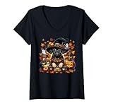 Photo Gallery donna cute pug halloween and fall graphic for dog lover pug mom maglietta con collo a v Photo Gallery donna cute pug halloween and fall graphic for dog lover pug mom maglietta con collo a v